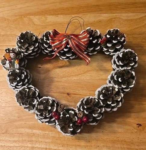 Handmade rustic pinecone heart - handmade,